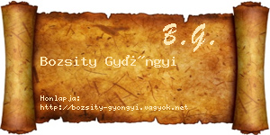 Bozsity Gyöngyi névjegykártya
